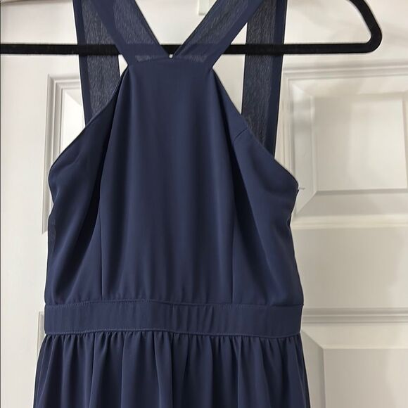 Lulu's Navy Blue Halter Maxi Sundress - Picture 2 of 9